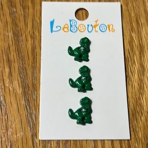 3 green dinosaur buttons New -$1 if bundled